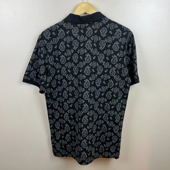 Robert Graham Kramer Polo Shirt Mens Small Black Paisley Short Sleeve Classic - Picture 6 of 7